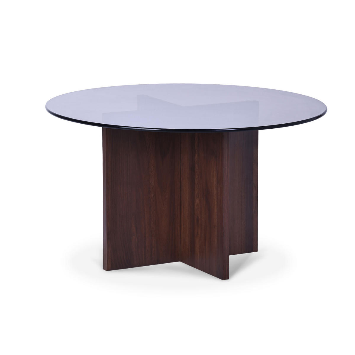 COUCHTISH GIULIA moderner aus schwarzem Glas in Walnuss - Braun, Holz (80/80/45cm) - Sicaan