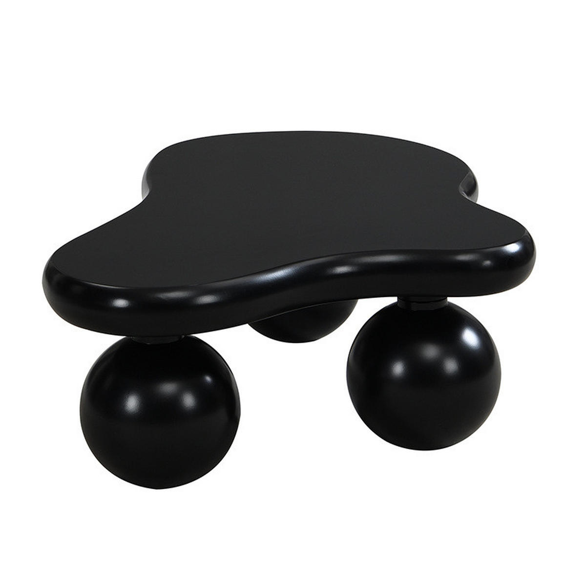 COUCHTISCH 95/62,5/32 cm mit LED-Beleuchtung und wolkenförmigem Design aus MDF, Schwarz - Schwarz, Holzwerkstoff (95/62.5/32cm) - Redom