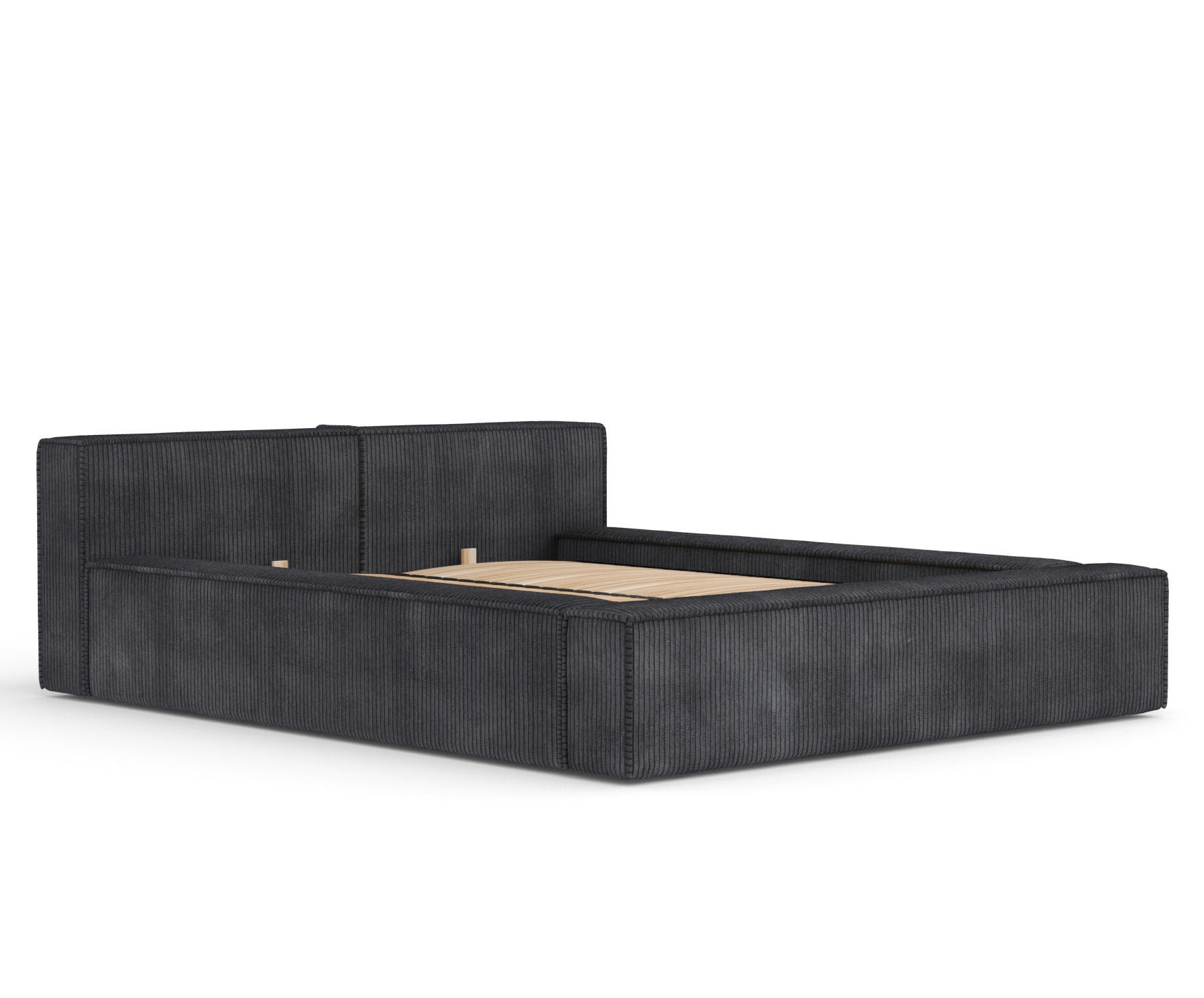 POLSTERBETT Voliera Anthrazit 180/200 cm im Samtstoff - Birkefarben/Anthrazit, Holz/Holzwerkstoff (180/200cm) - Maison de Reve