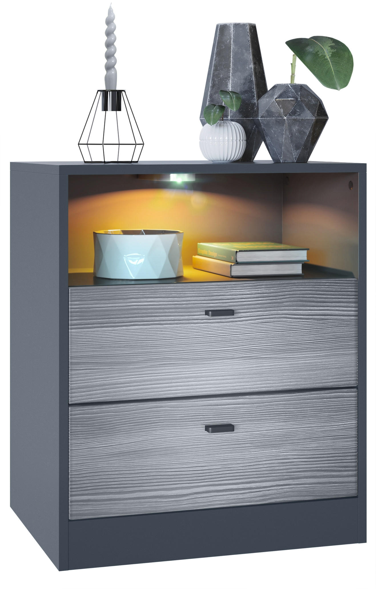 KOMMODE Pino Fronten in Avola-Anthrazit - Anthrazit, Holzwerkstoff (56/67.5/36cm) - Vladon