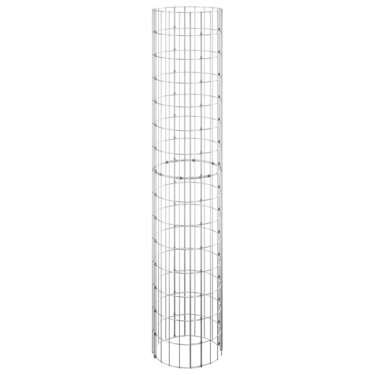 GABIONEN-HOCHBEETE 3er set Rund Verzinkter Stahl Ø30/150 Cm - Silberfarben, Metall (30/150/30cm) - vidaXL