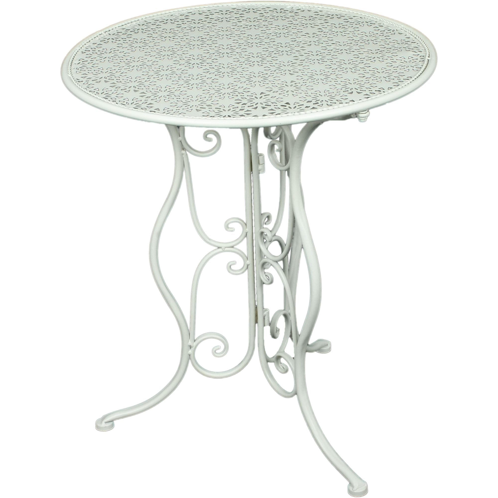 GARTENTISCH Silas Terrassentisch - Weiß, Metall (60/60/70cm) - DELUKE