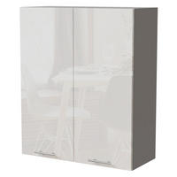 KÜCHENHÄNGESCHRANK Essen W4/80 Weiß Hochglanz / Grau Matt 80 / 32,5 / 96cm - Weiß Hochglanz/Grau, Holz/Holzwerkstoff (80/96/32.5cm) - Feldmann-Wohnen