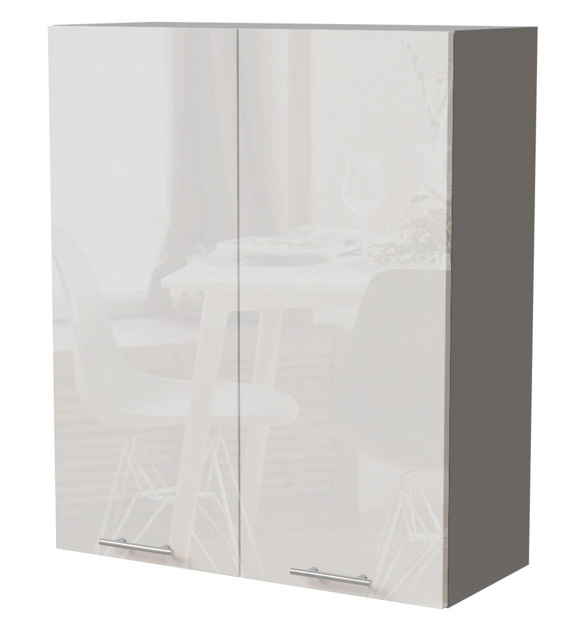 KÜCHENHÄNGESCHRANK Essen W4/80 Weiß Hochglanz / Grau Matt 80 / 32,5 / 96cm - Weiß Hochglanz/Grau, Holz/Holzwerkstoff (80/96/32.5cm) - Feldmann-Wohnen