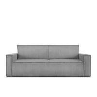 SCHLAFSOFA NAPI in Pet Friendly Cord-Stoff, hellgrau - Hellgrau/Schwarz, Textil (228/89/101cm) - KONSIMO®