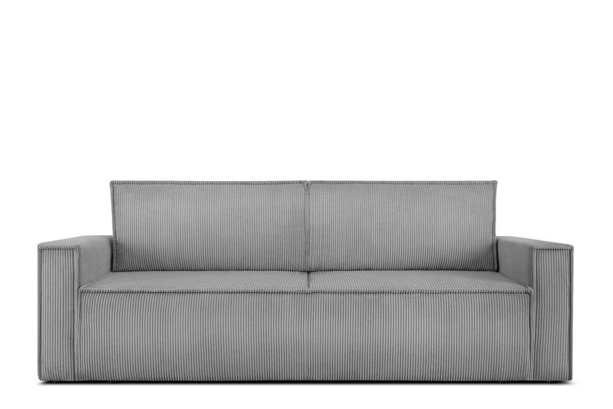 SCHLAFSOFA NAPI in Pet Friendly Cord-Stoff, hellgrau - Hellgrau/Schwarz, Textil (228/89/101cm) - KONSIMO®