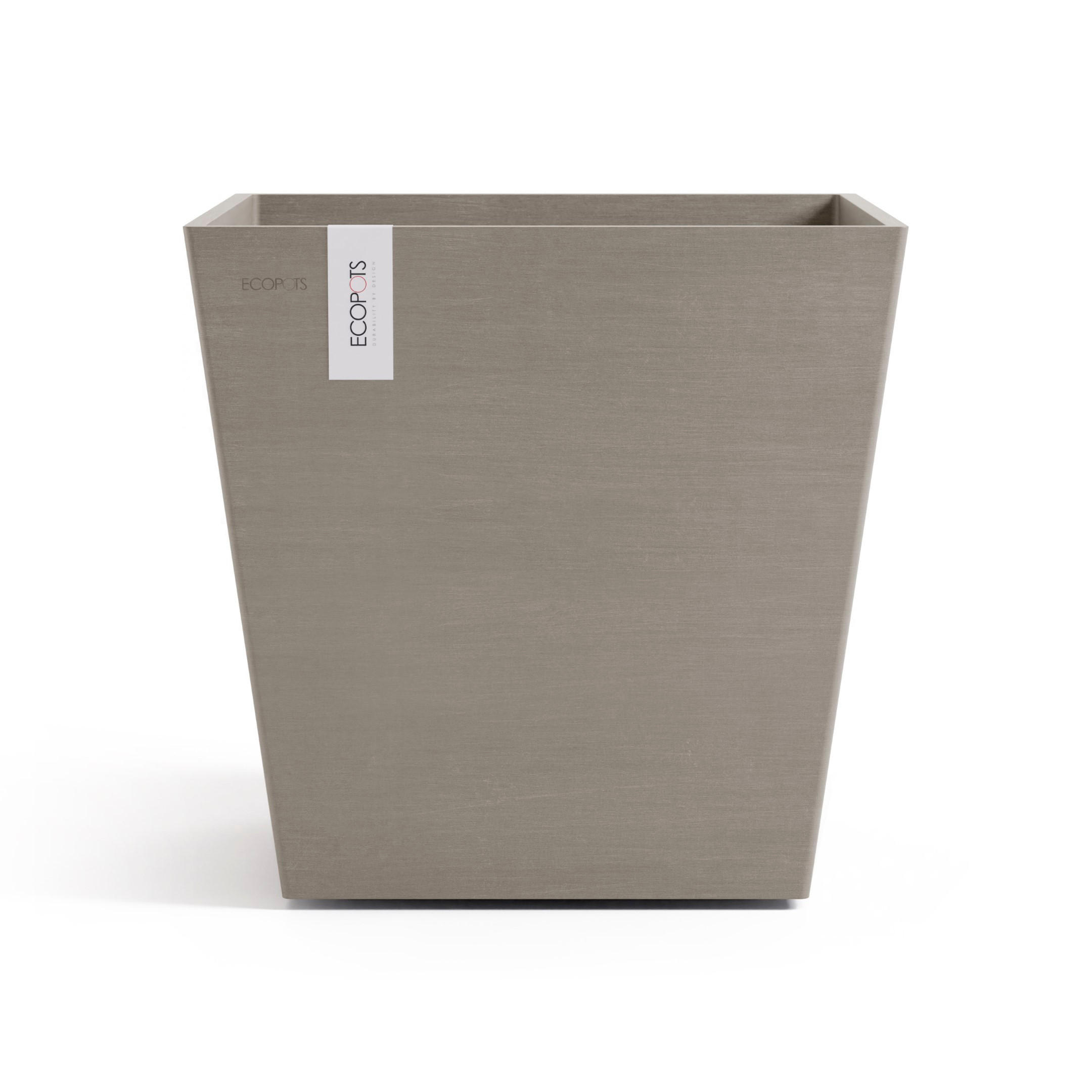 BLUMENTOPF mit Wasserreservoir Rotterdam 43,6/43,6/44,4 cm Taupe - Taupe, Kunststoff (43.6/44.4cm) - Ecopots