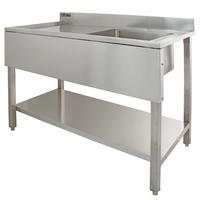 GASTROSPÜLE EDELSTAHL Spültisch Becken rechts - Silberfarben, Metall (120/90/60cm)