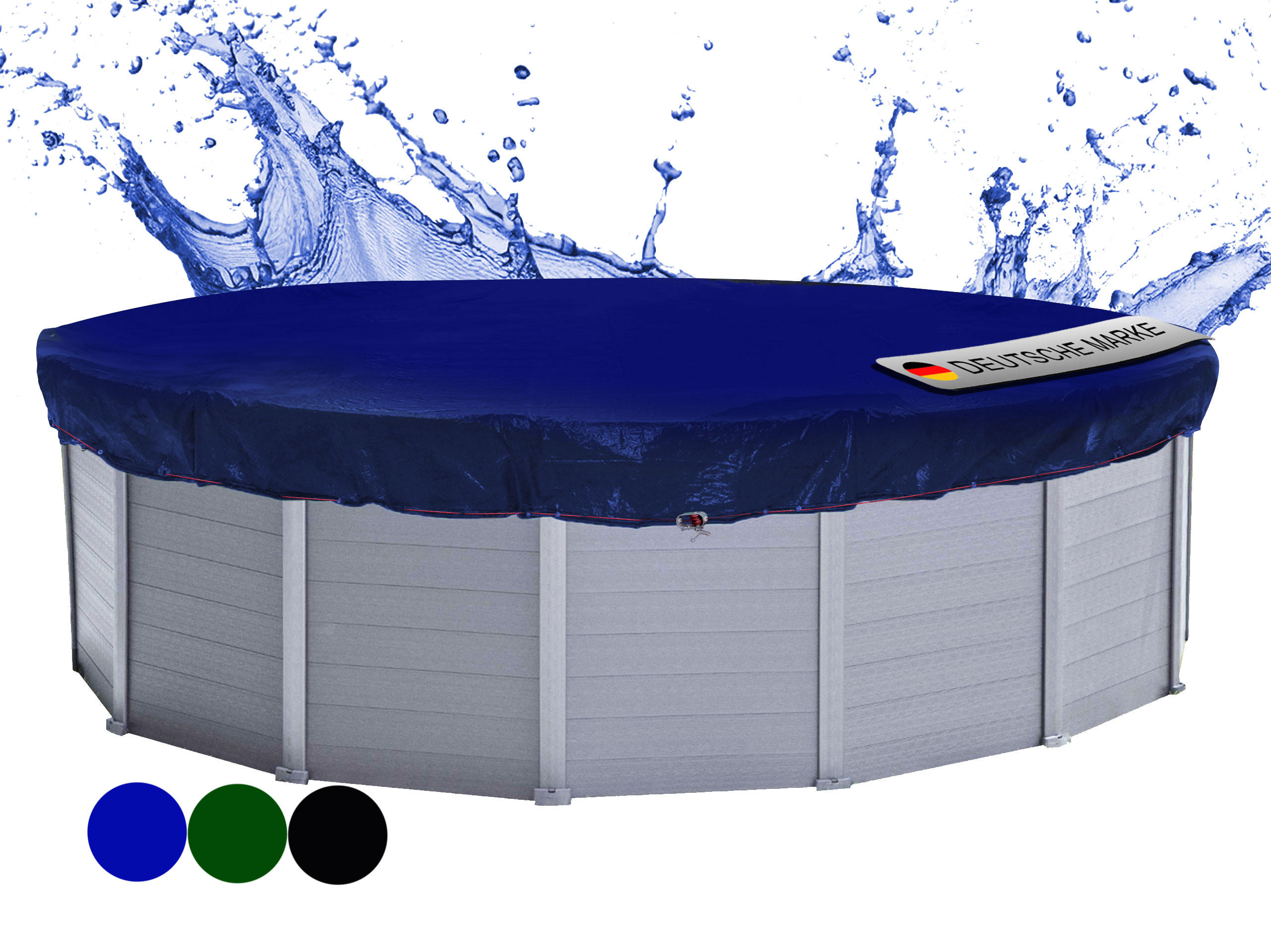 POOLABDECKUNG Rund Planenmaß Ø 420 cm für Pool 320-366 cm Blau - Blau, Kunststoff (420/420cm) - QUICK STAR
