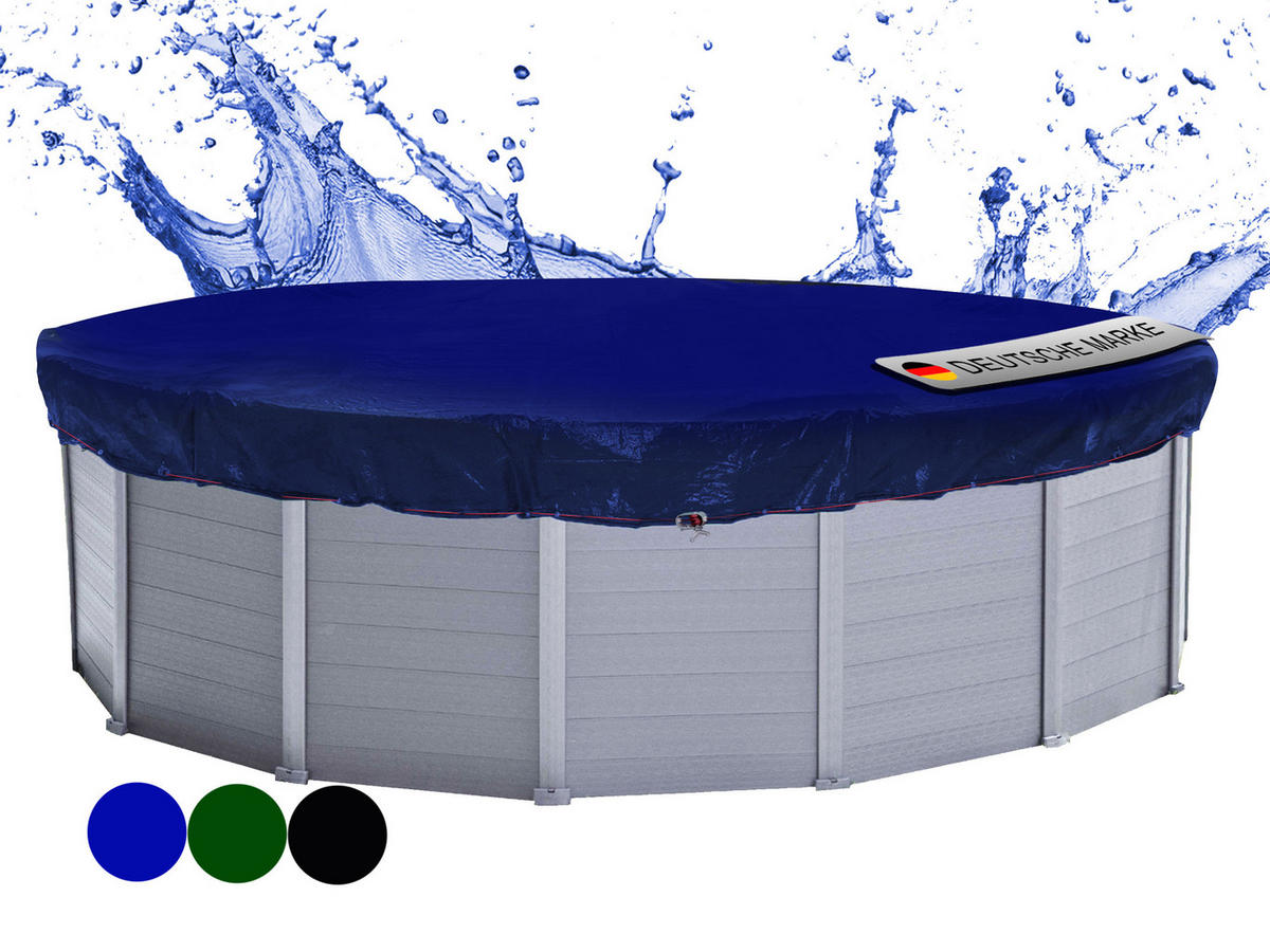 POOLABDECKUNG Rund Planenmaß Ø 420 cm für Pool 320-366 cm Blau - Blau, Kunststoff (420/420cm) - QUICK STAR