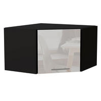 ECKHÄNGESCHRANK Essen W10/60/36 Weiß Hochglanz / Schwarz Matt 60 / 60 / 36cm - Weiß Hochglanz/Schwarz, Holz/Holzwerkstoff (60/36/60cm) - Feldmann-Wohnen