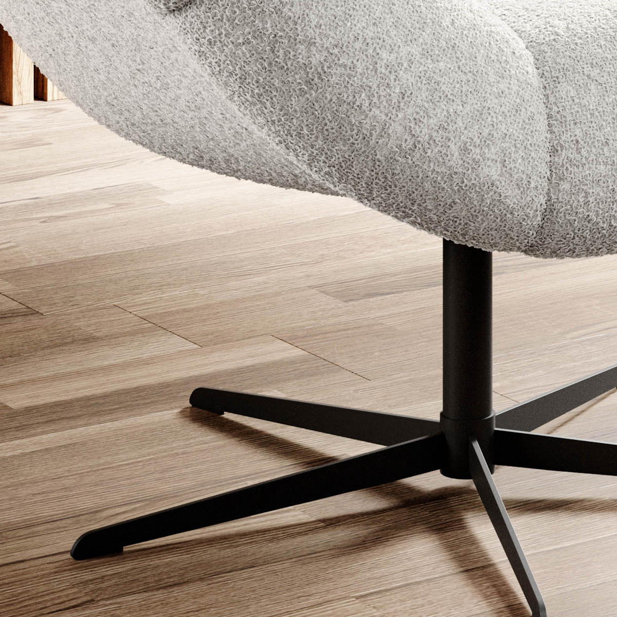 SESSEL SENSI Relaxstuhl mit 360° Drehung und Schwingfunktion – Lux-Schaumkissen, Weiß, 104x46x119 cm - Schwarz/Weiß, Holz/Textil (104/119/84cm) - DomoHome