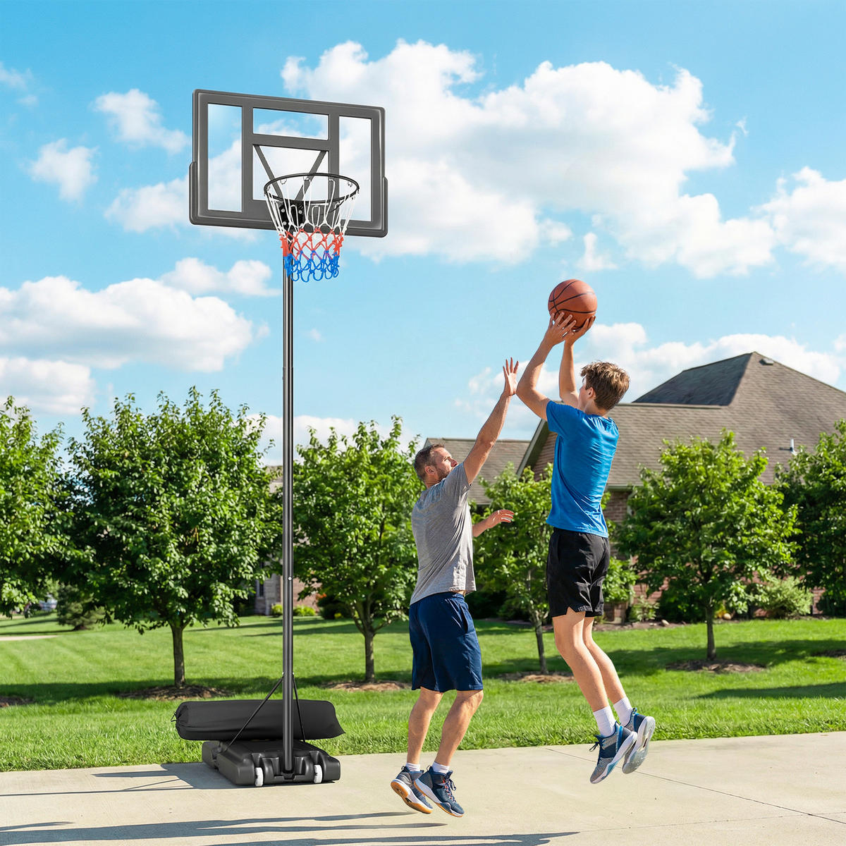 BASKETBALLKORB DE-10542 Schwarz - Schwarz, Metall (70/110cm) - ComfortXL