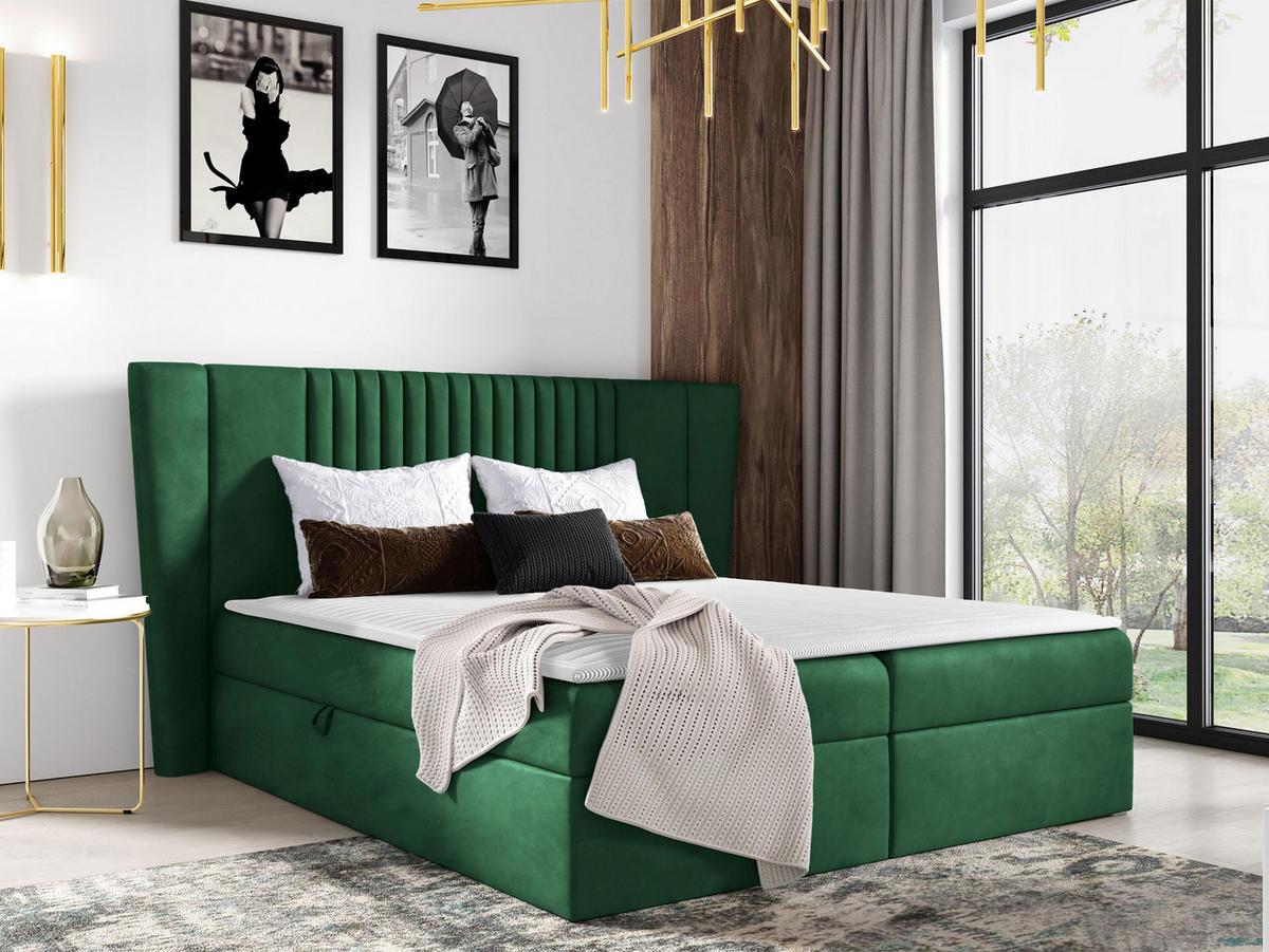 BOXBETT Spark - Smaragdgrün, Holz (120/200cm) - MIRJAN24