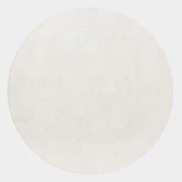 TEPPICH Schlafzimmer Unifarben Elegant Waschbar Esszimmer Rund Creme 200x200 cm – NECKAR - Beige, Textil (200/200cm) - KADIMA DESIGN