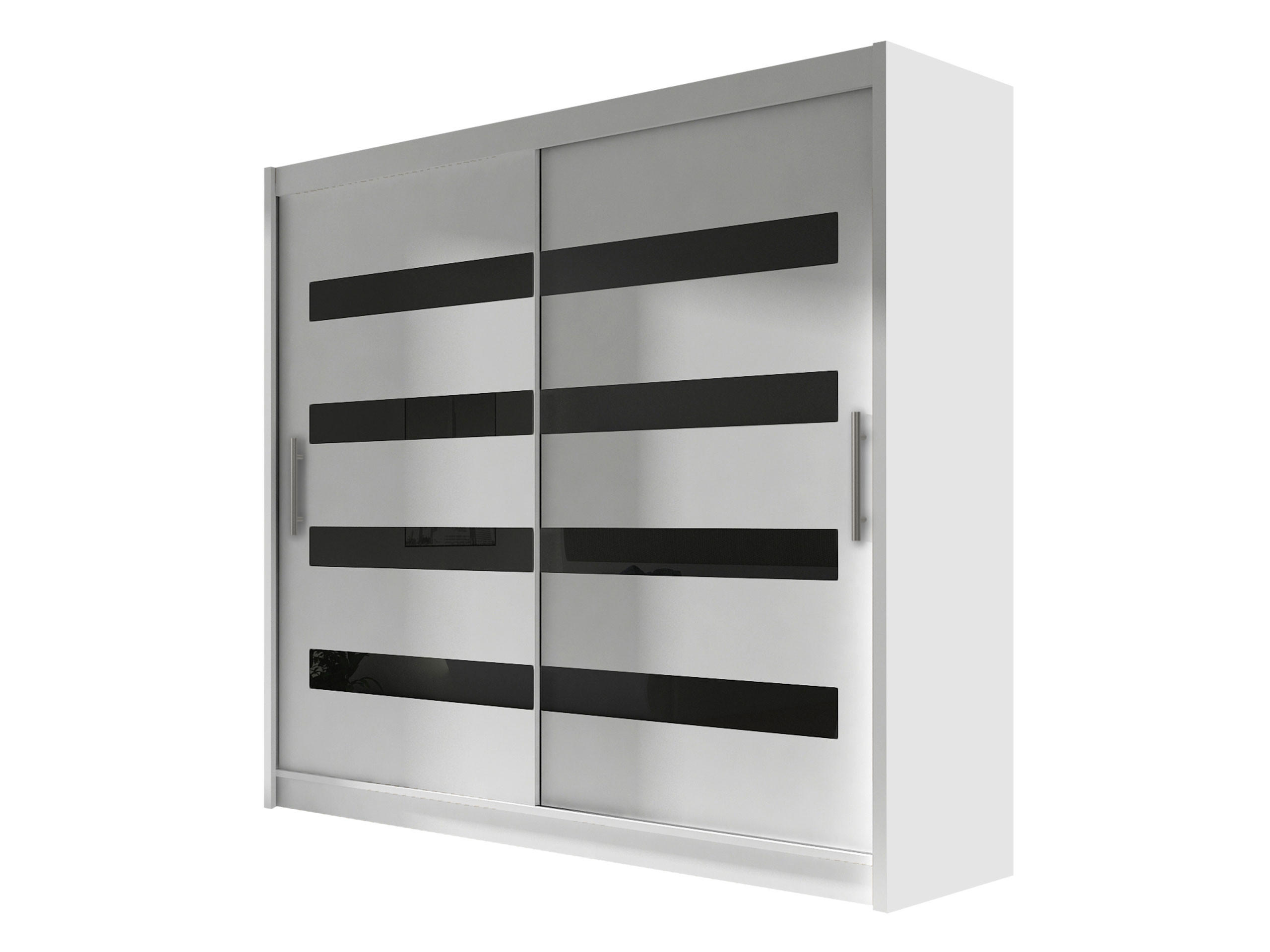 KLEIDERSCHRANK London XI - Silberfarben/Weiß, Holzwerkstoff/Kunststoff (180/215/58cm) - MIRJAN24