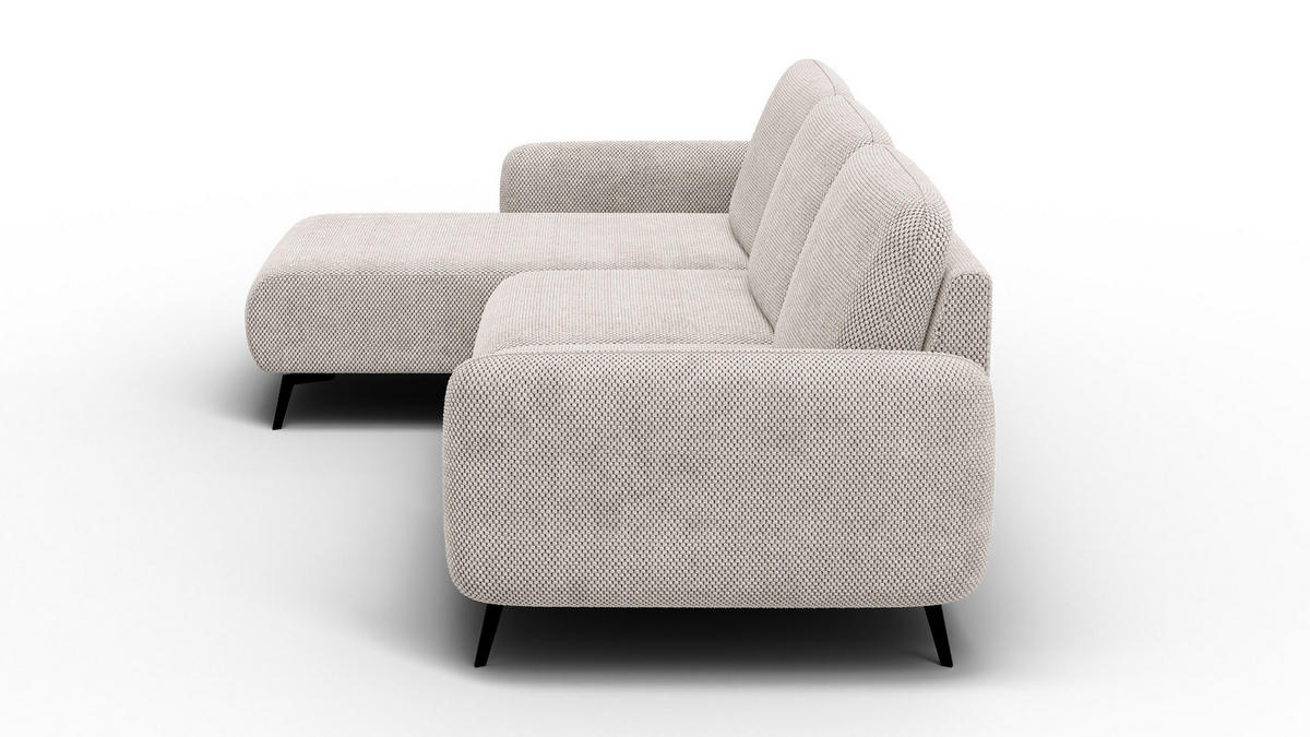 ECKSOFA FEBE 4-Sitzer links, beige - Beige/Schwarz, Holz/Textil (264/157cm) - Courtois Laville