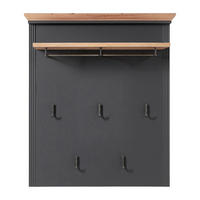 GARDEROBENPANEEL - Graphitfarben, Holzwerkstoff/Metall (93/107/30cm) - home24