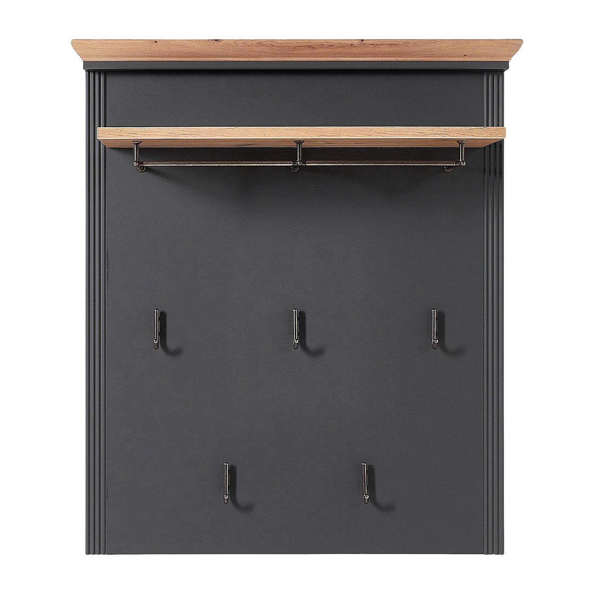 GARDEROBENPANEEL - Graphitfarben, Holzwerkstoff/Metall (93/107/30cm) - home24