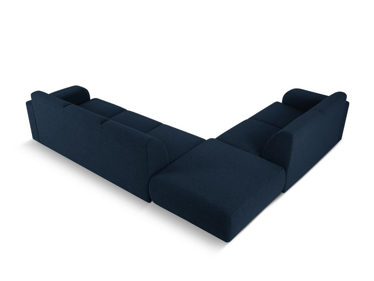 ECKSOFA links Molino aus Boucle dunkelblau 6 Sitzplätze - Dunkelblau, Textil (250/315cm) - Micadoni