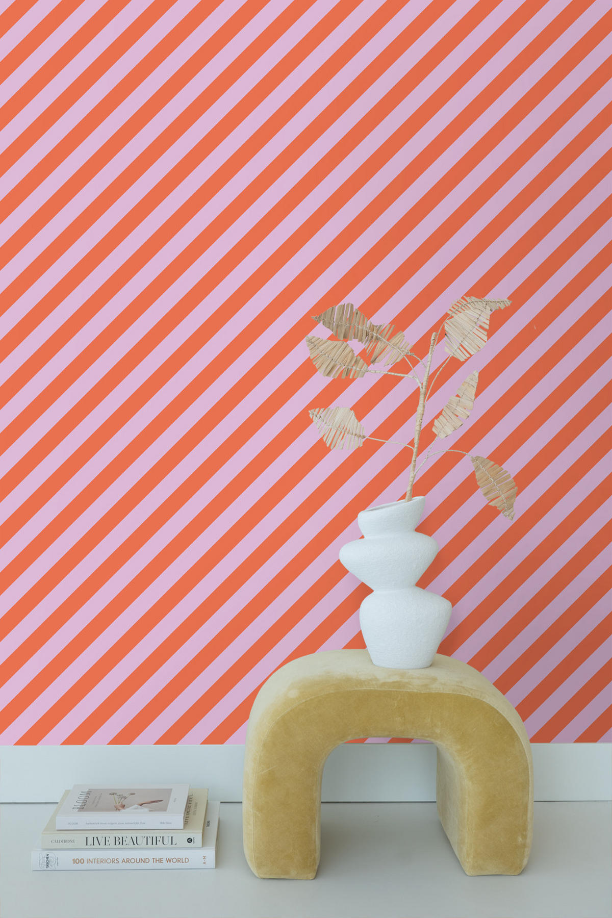 TAPETE Streifen 53 cm x 10.05 m - Orange, Papier (53/1000cm) - ESTAhome