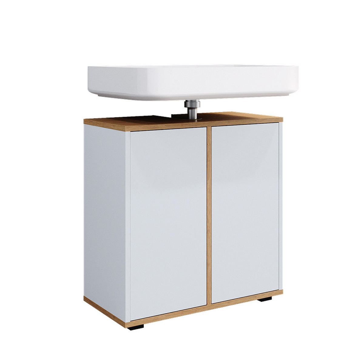WASCHBECKENUNTERSCHRANK Didi Weiß/Artisan 60 x 62 cm mit 2 Türen - Weiß, Holzwerkstoff (60/62/30cm) - Vicco