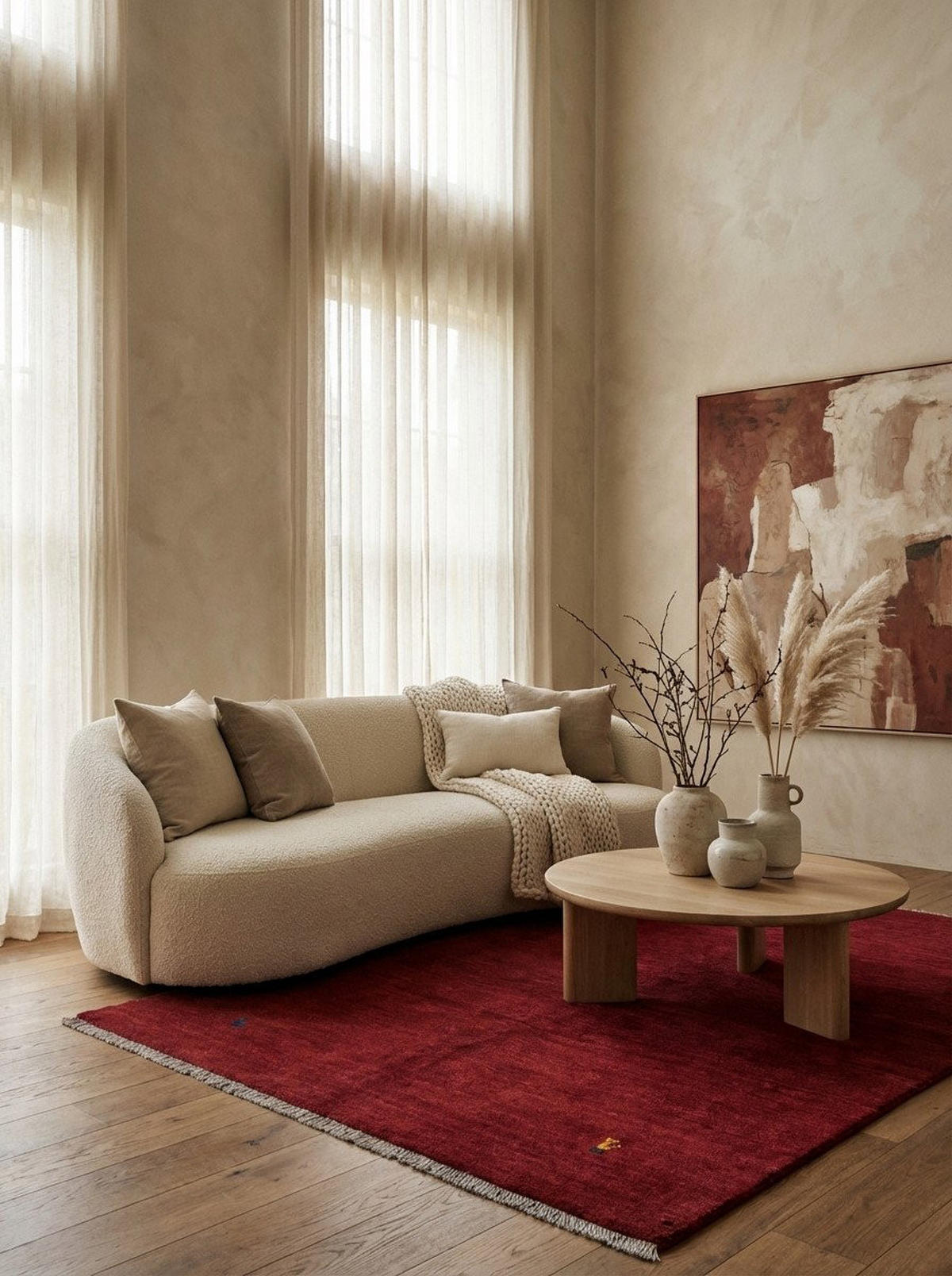 TEPPICH Gabbeh Rot 204/160 cm Schurwolle - Rot, Textil (160/204cm) - Looma