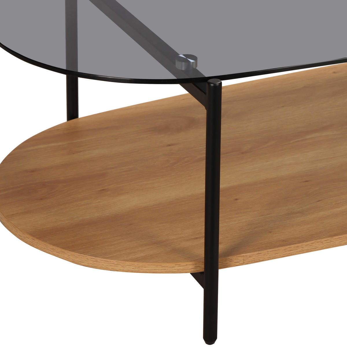COUCHTISCH, helles Holzeffekt - Beige, Glas (120/55/40cm) - Oviala
