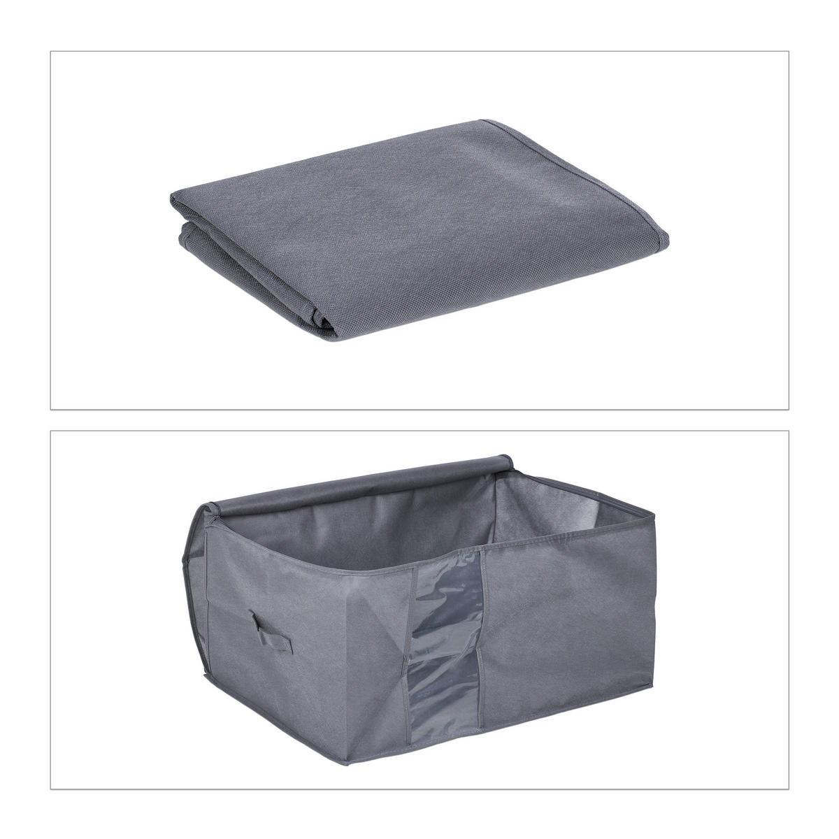 VRECKO na bielizeň - sivá, textil/plast - Relaxdays