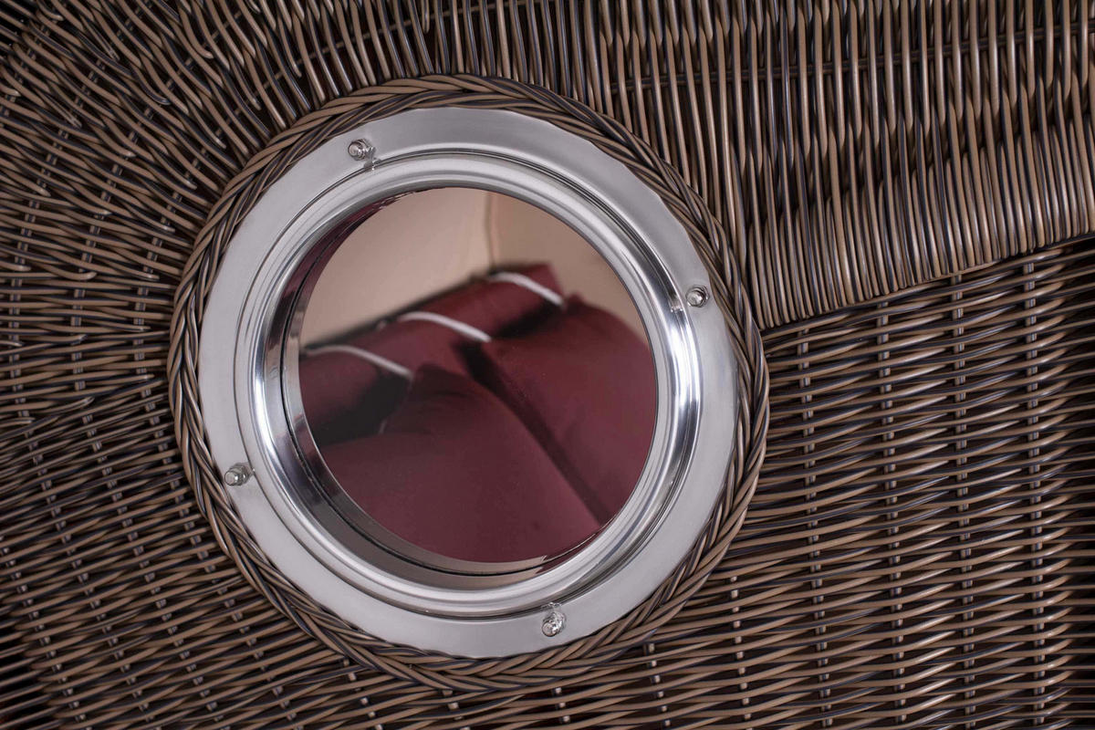 STRANDKORB XXL Düne Grande 2,5 Sitzer - Rot/Braun, Metall (142/170/95cm) - Mr. Deko