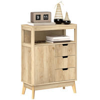 SIDEBOARD DE-11146 Mit offenem Fach & verstellbarem Boden Naturholz - Naturfarben, Holzwerkstoff (60/81/30cm) - ComfortXL
