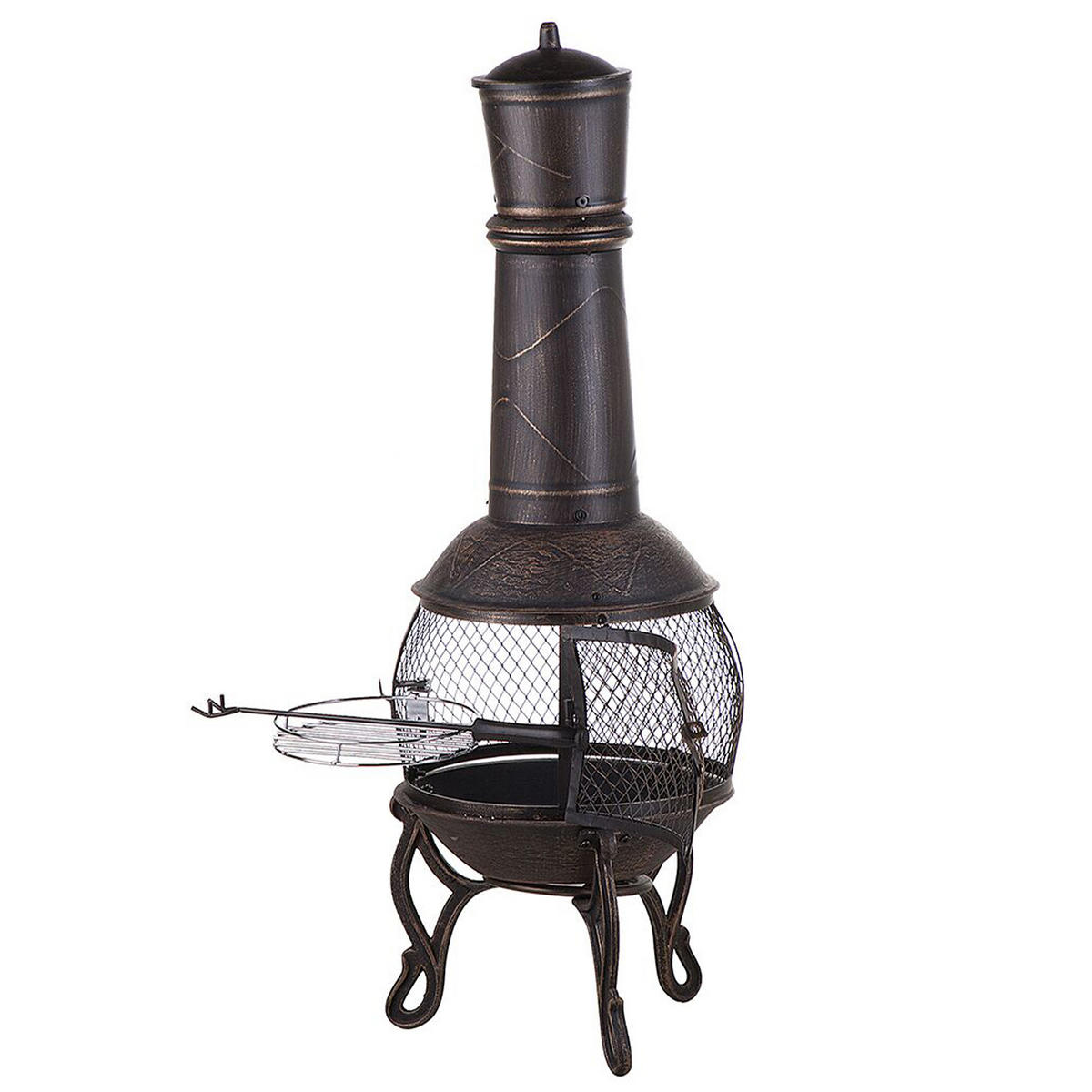 FEUERSTELLE Messing Stahl Tacora - Messingfarben/Goldfarben, Metall (37/105/37cm)