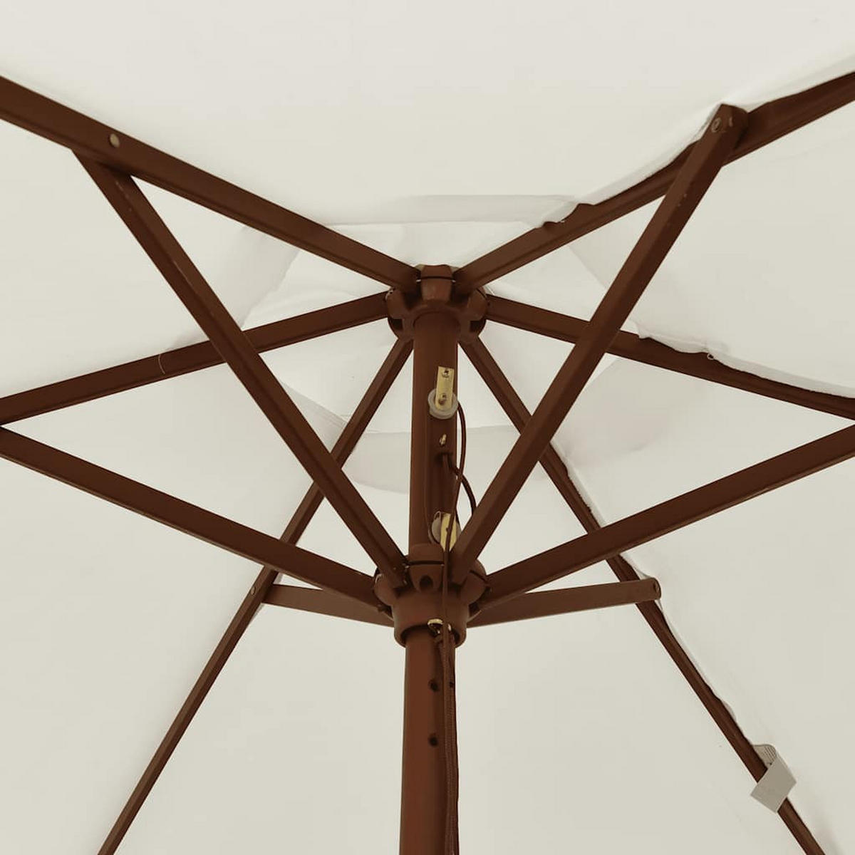 SONNENSCHIRM Mit Holzmast Sandfarben 196/231 Cm - Weiß, Holz (196/196cm) - vidaXL