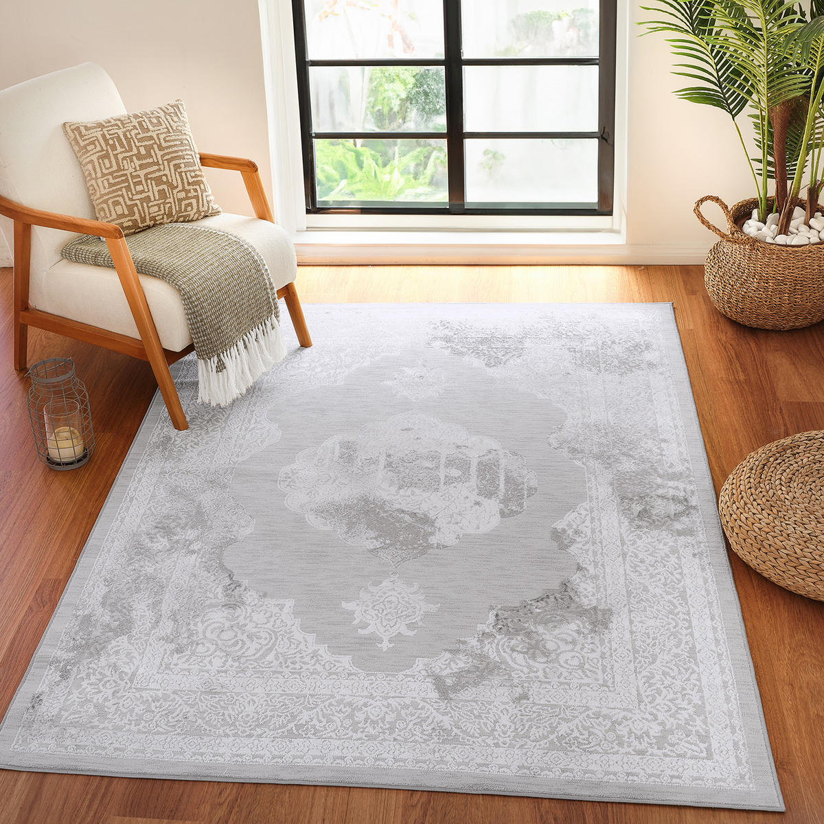 VINTAGE-TEPPICH 120x170 cm Grau - Beige, Naturmaterialien/Textil (120/170cm) - LIVABLISS