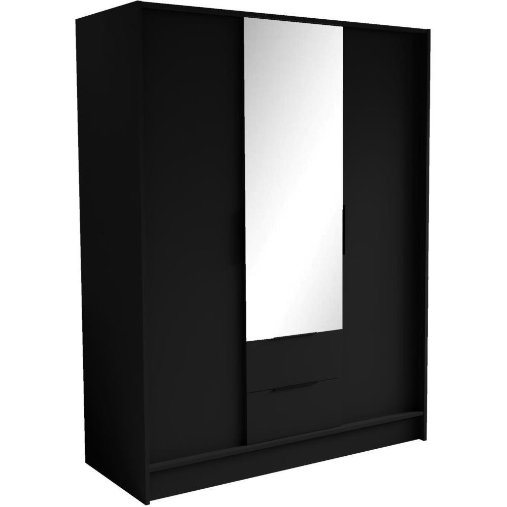 Beautysofa Drehtürenschrank Schwarz 150x200x51 cm