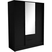 DREHTÜRENSCHRANK Niko 150/51/200 cm schwarz - Schwarz, Holzwerkstoff (150/200/51cm) - Beautysofa