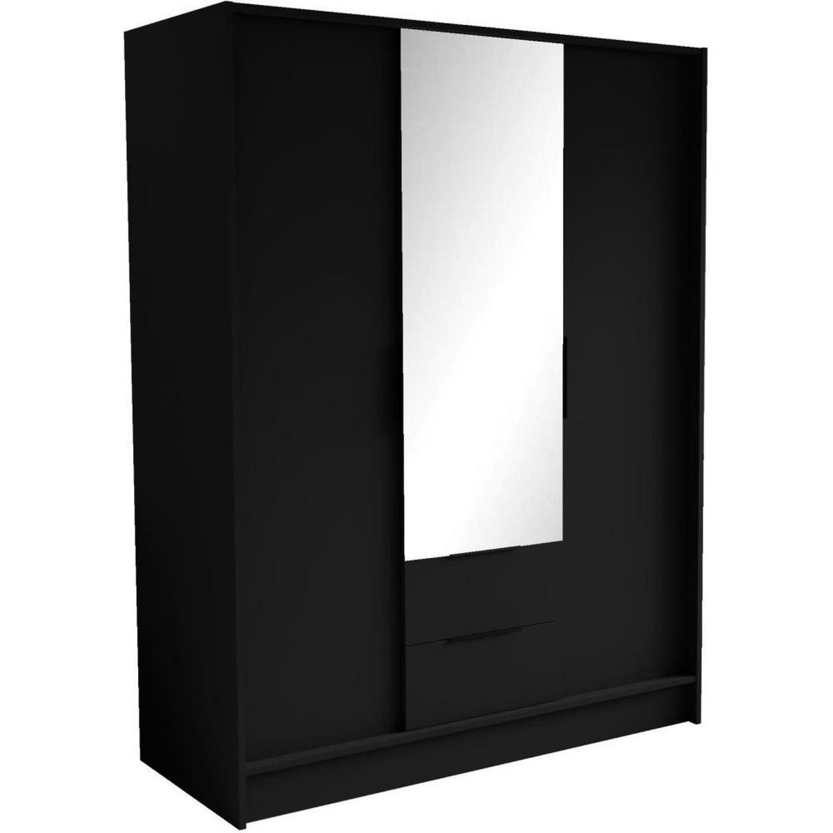 DREHTÜRENSCHRANK Niko 150/51/200 cm schwarz - Schwarz, Holzwerkstoff (150/200/51cm) - Beautysofa