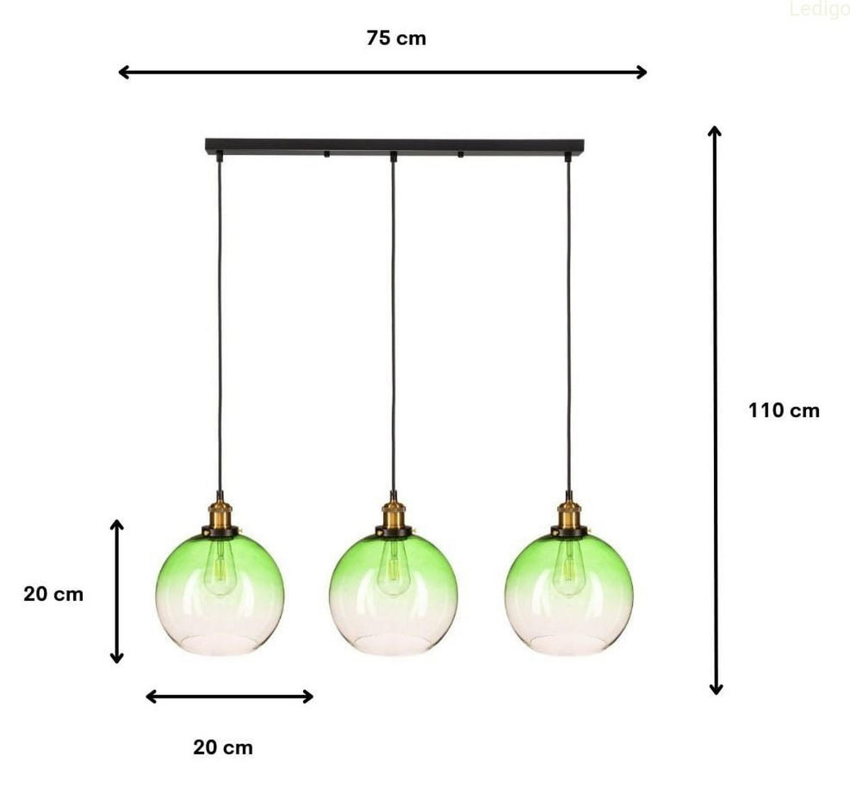 PENDELLEUCHTE Rome - Transparent/Schwarz, Glas/Metall (20/75/110cm) - kiki design