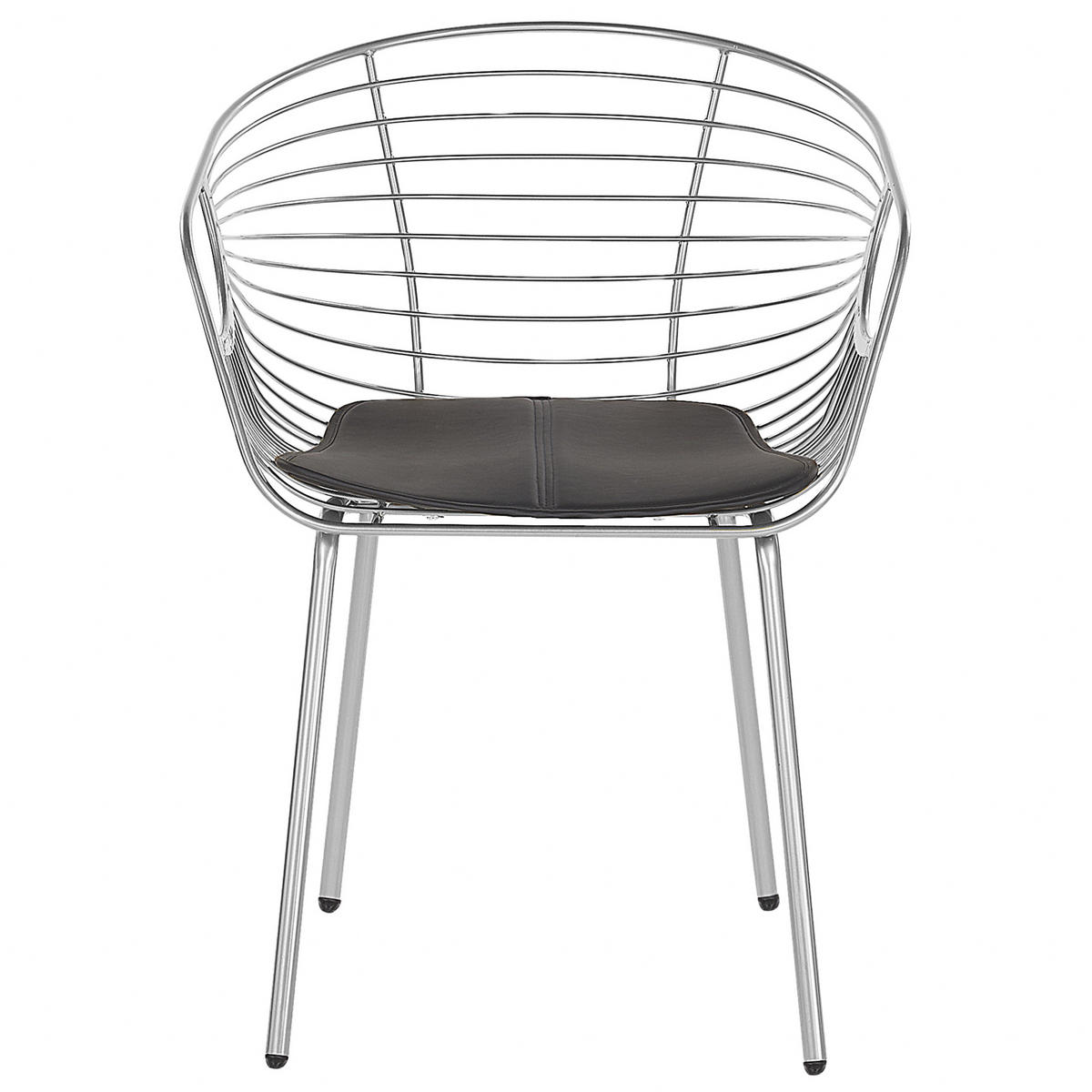 METALLSTUHL 2er-Set Silber Hoback - Silberfarben, Textil/Metall (60/79/56cm) - Beliani