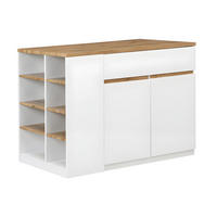 KÜCHENINSEL mit Stauraum - Weiß & Naturfarben - MEILI - Naturfarben, Holz (65/90/130cm) - Vente-Unique