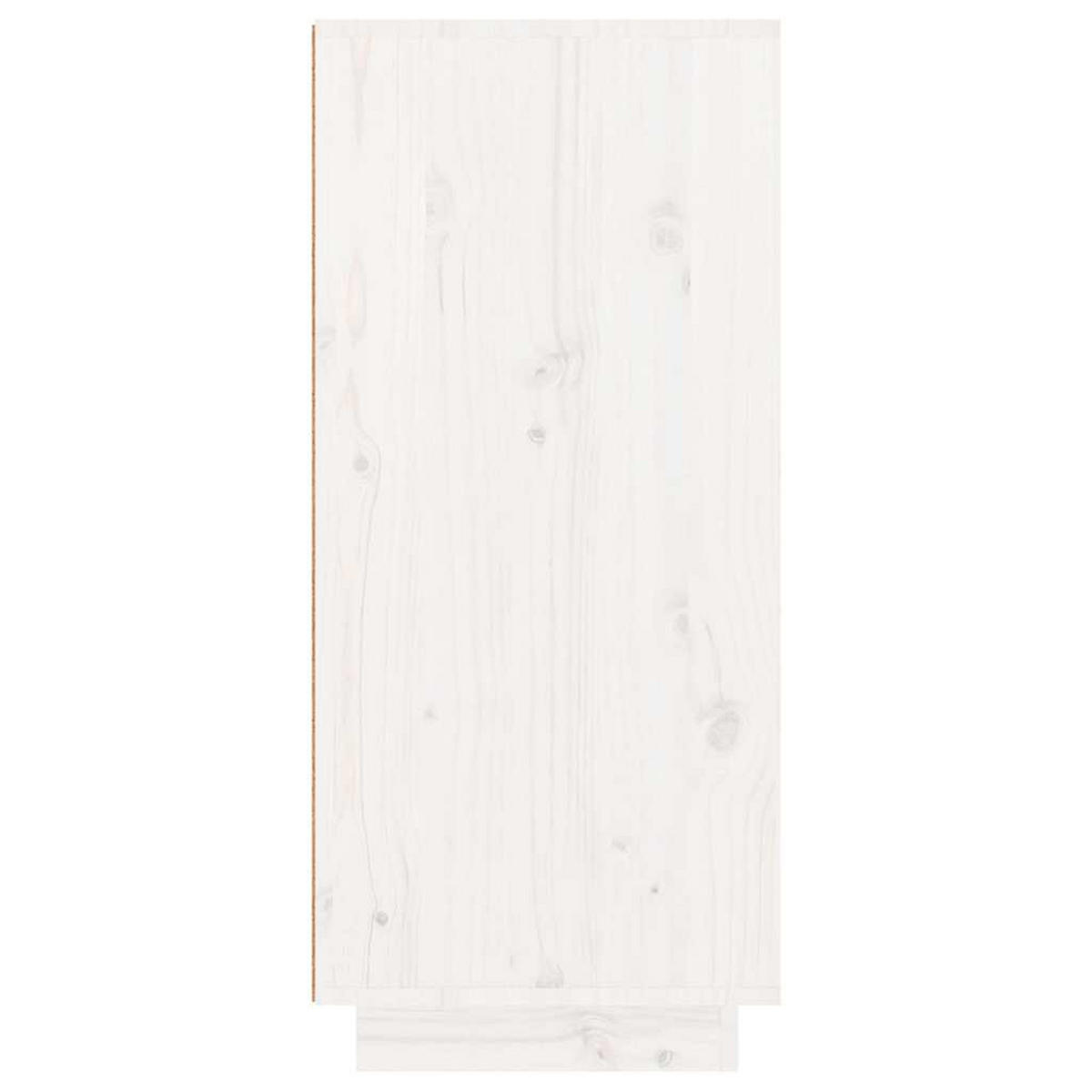 SCHUHSCHRANK Weiss 60/35/80 Cm Massivholz Kiefer - Weiß, Holz (35/80/60cm) - vidaXL