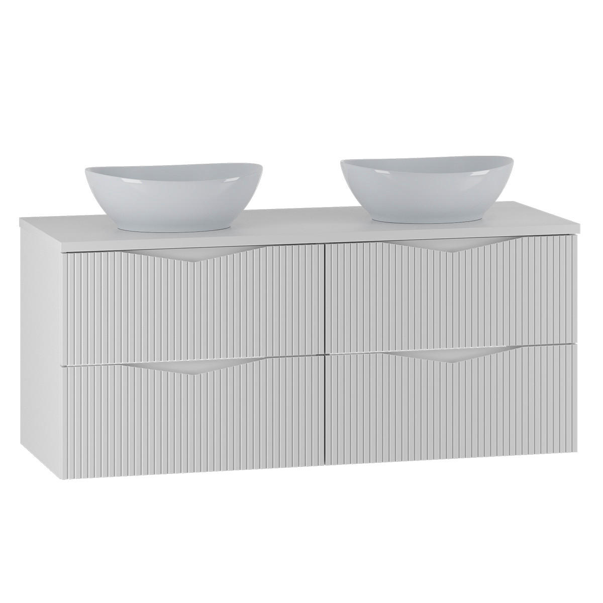 DOPPELWASCHTISCH 120.6cm Tao Weiß - Weiß, Holzwerkstoff (120.6/50/45.8cm) - Petits-meubles