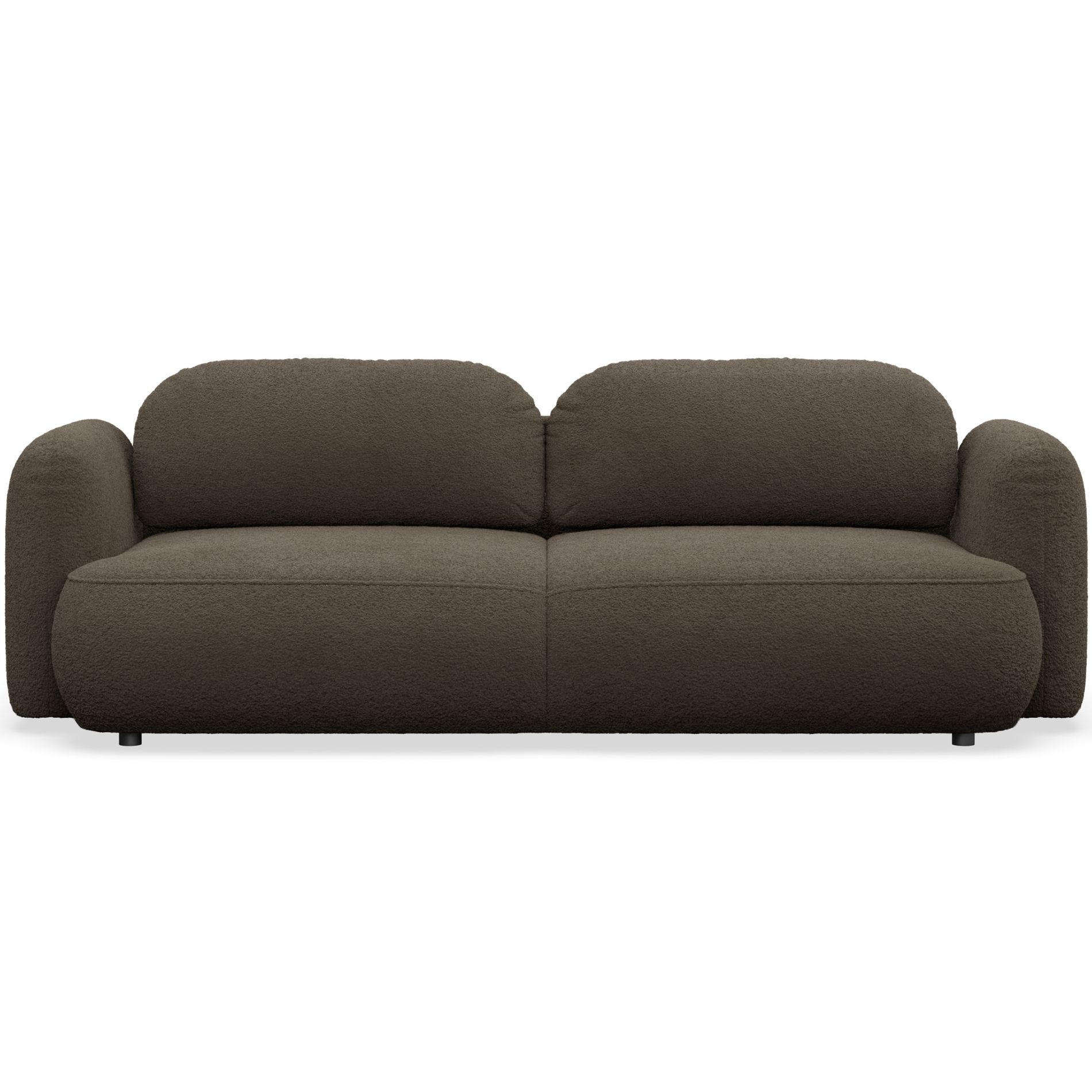 3-SITZER SCHLAFSOFA Tvoya Braun Bouclé - Schwarz/Braun, Kunststoff/Textil (253/82/110cm) - Selsey