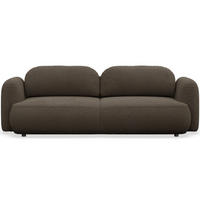 3-SITZER SCHLAFSOFA Tvoya Braun Bouclé - Schwarz/Braun, Kunststoff/Textil (253/82/110cm) - Selsey