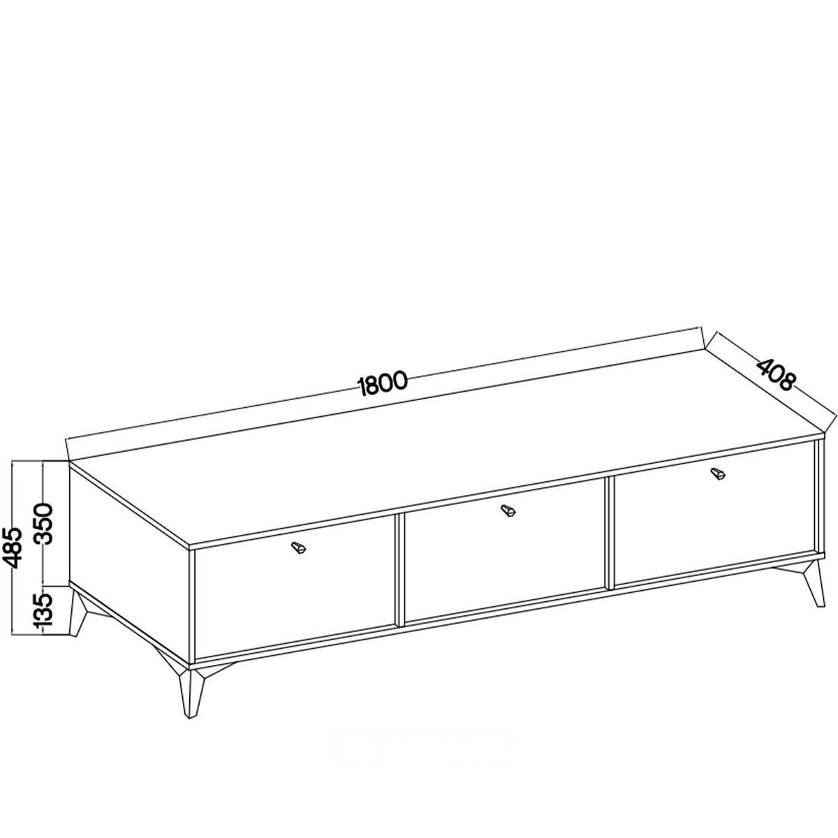 TV-LOWBOARD FLOREN, Creme/Gold - Creme, Holzwerkstoff/Metall (180/48.5/40.8cm) - KONSIMO®