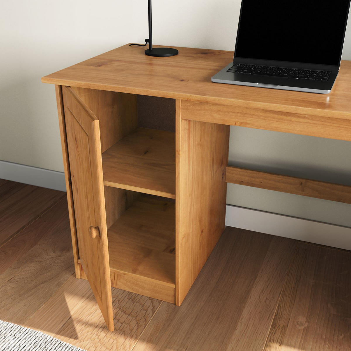 SCHREIBTISCH MANAGER Eiche - Eichefarben, Holz (54/145/73cm) - IDIMEX