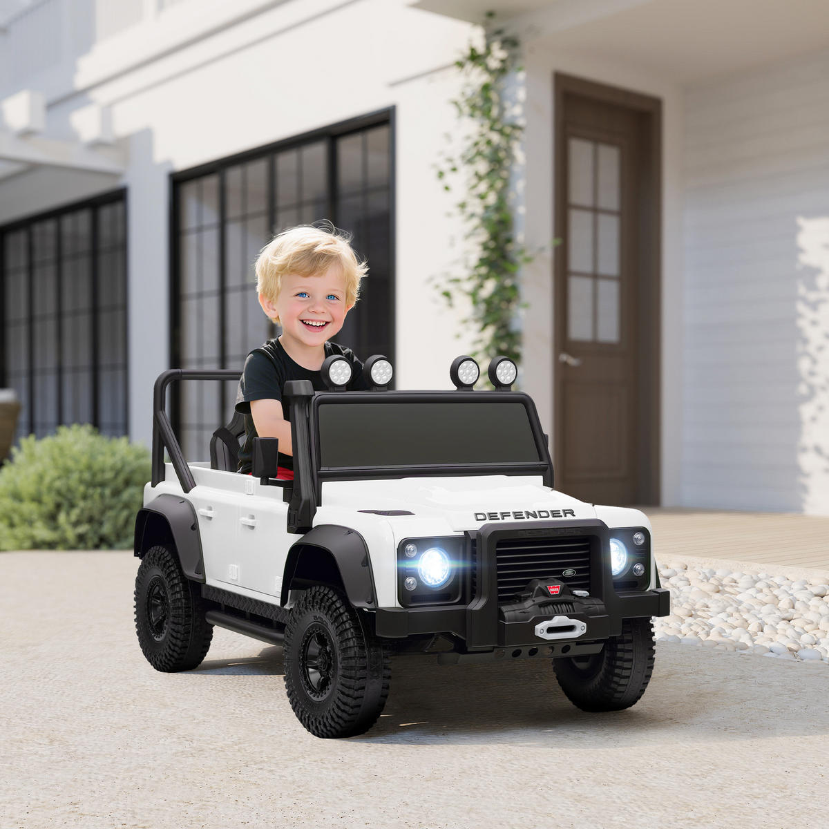 KINDER-ELEKTROAUTO 12V 7Ah Kinderauto mit 2,4 Ghz Fernbedienung Weiß - Weiß, Kunststoff (115/61/61cm) - AIYAPLAY