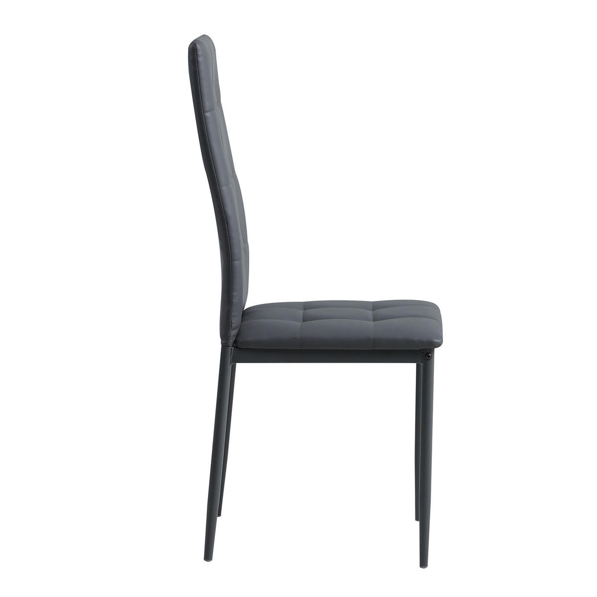 STUHL RIMINI Lederimitat Metallbeine 6er Set Grau - Grau, Kunststoff/Metall (41/97/38cm) - Albatros