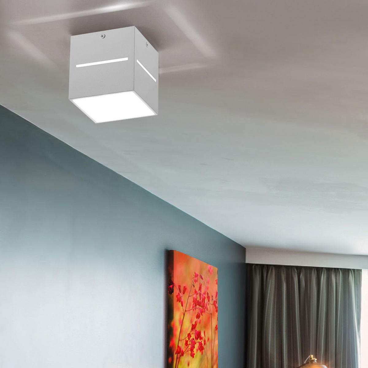 LED DECKENLEUCHTE Aluminium Weiß - Weiß, Metall (10/10/10cm)