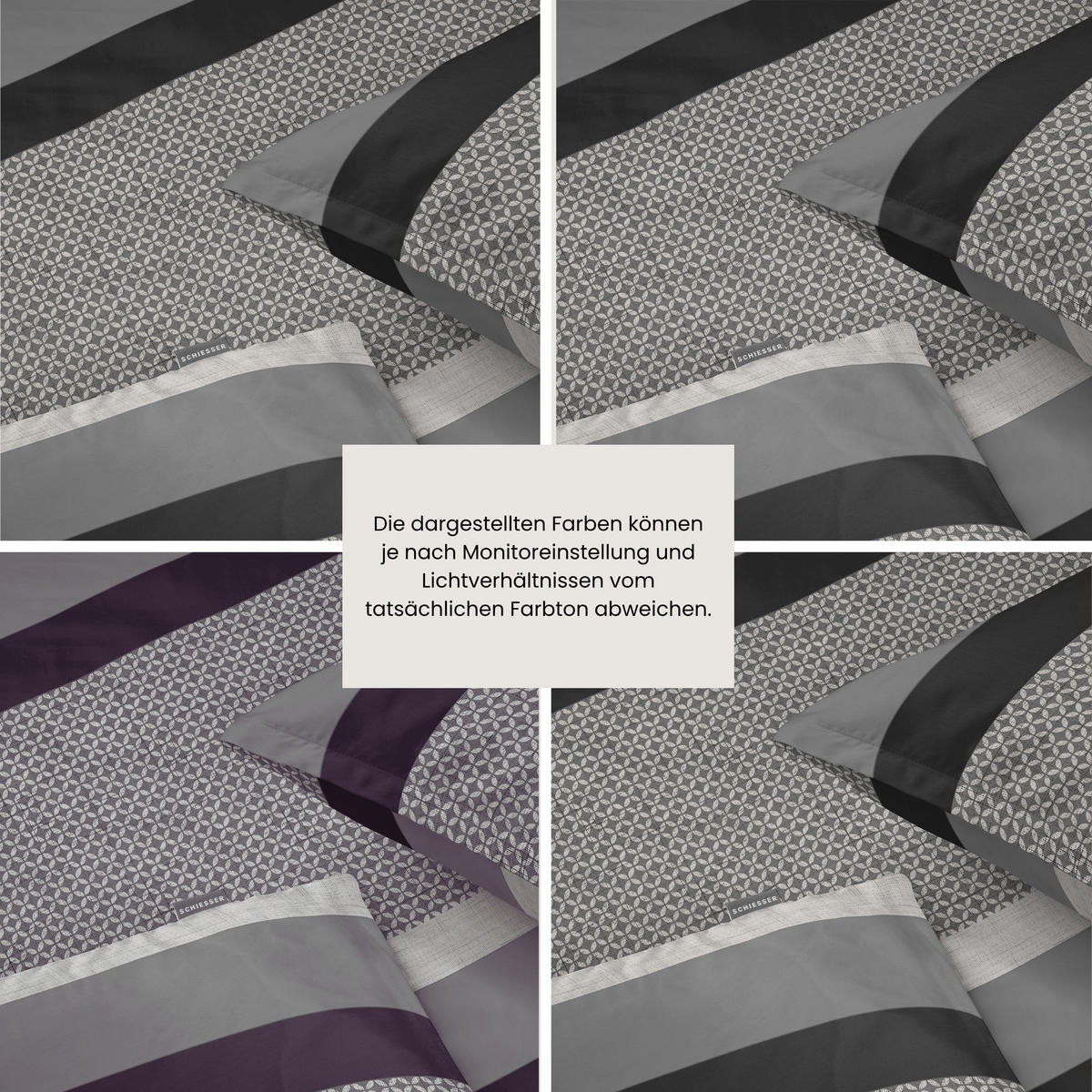 BETTWÄSCHESET Dion - Renforcé - 2-teilig - 155x220 cm - Grau - Grau, Textil (155/220cm) - SCHIESSER